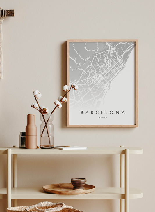Barcelona Map, Poster