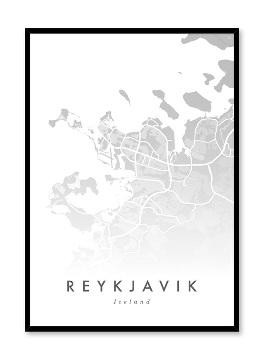 Reykjavik Map, Poster